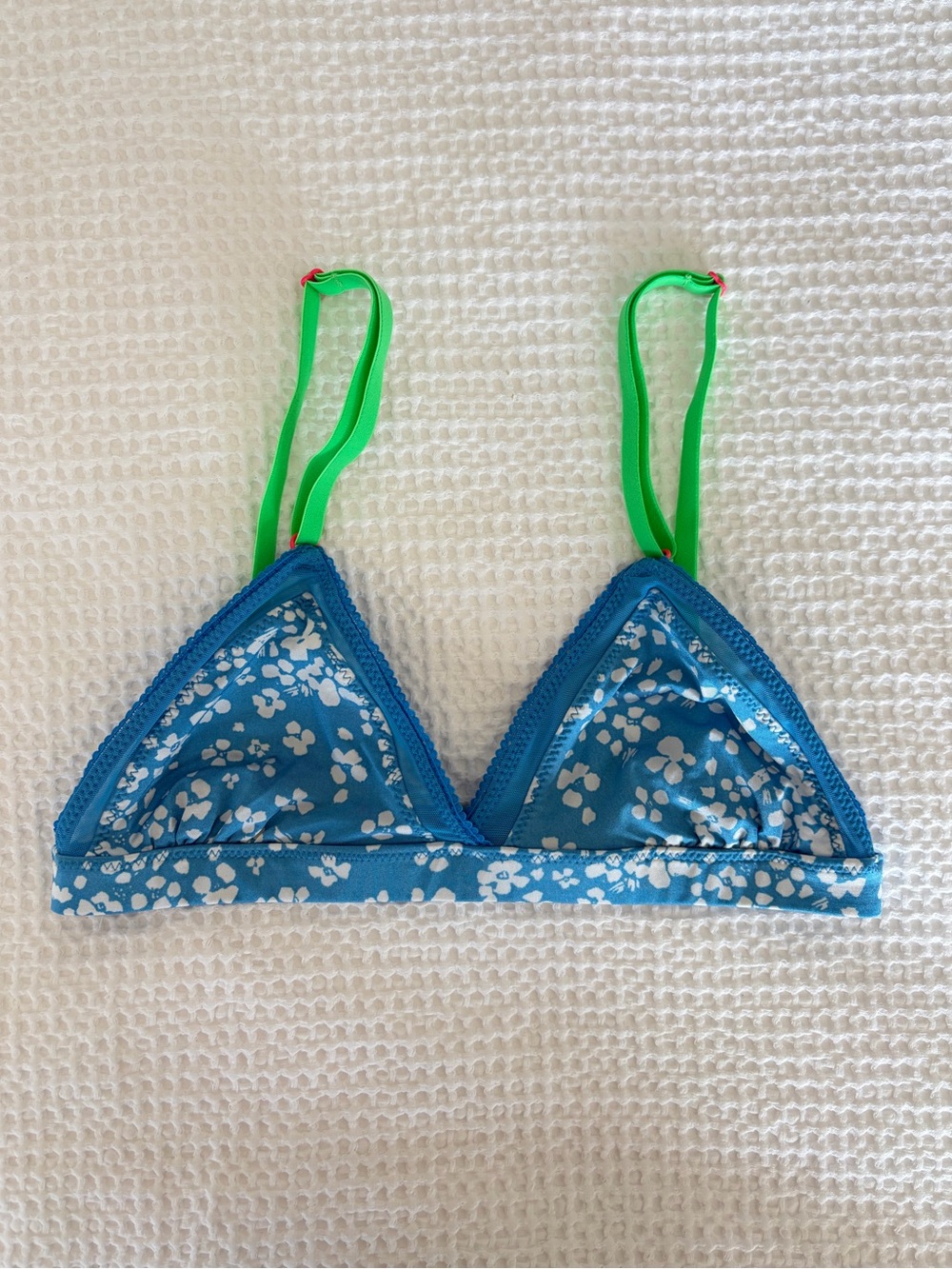 Aerie Blue Floral Triangle Bralette - XS